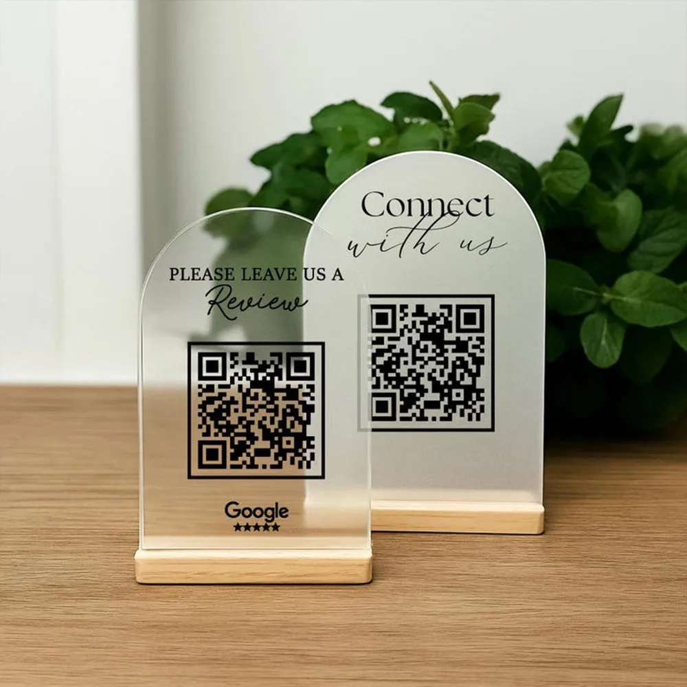 شخصية ترك مراجعة رمز الاستجابة السريعة تسجيل جوجل مراجعة صغيرة QR عرض علامة QR وسائل التواصل الاجتماعي تسجيل طريقة الدفع لوحة الاكريليك
