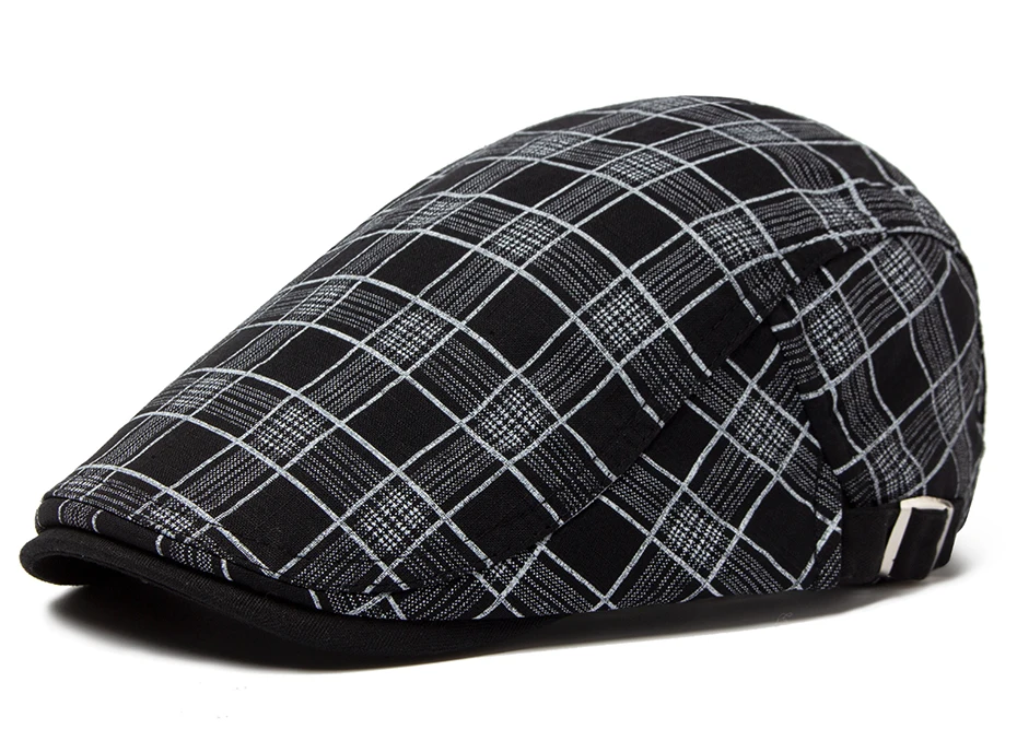 CNTANG Neue Sommer Dünne Baskenmütze Mode Männer Vintage Plaid Baumwolle Leinen Visier Flache Kappen Für Frauen Berets Boina Casual Weibliche – Detail 1