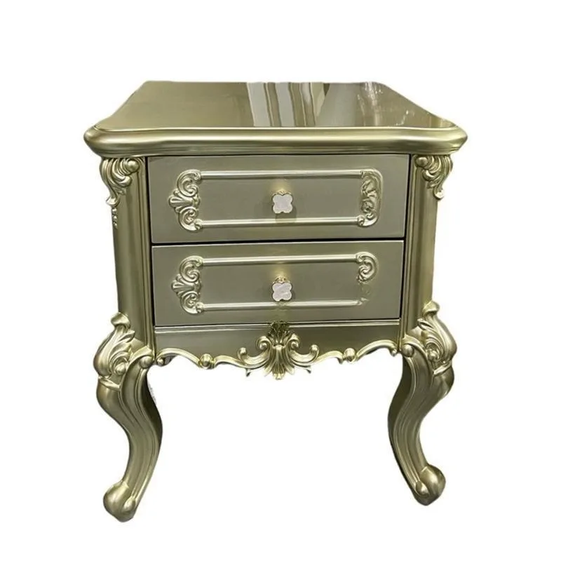 French princess + with + side cabinet, modern simple all-solid wood storage cabinet, champagne gold