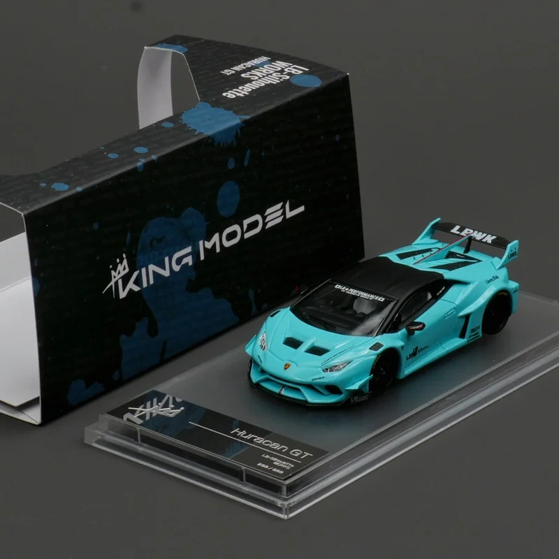 

King IN STOCK 1:64 LBWK Huracan GT Opened Hood Diecast Diorama Car Model Collection Toy