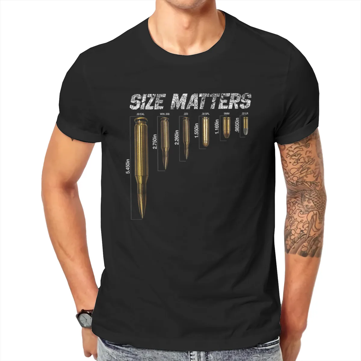 Size Matters Bullets T Shirt Men T Shirt Harajuku Short Sleeve Cotton Tshirt Tees Streetwear Harajuku