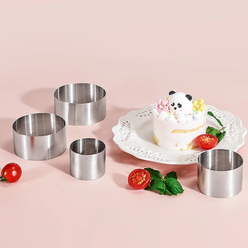 Seamless Stainless Steel Cake Mousse Ring – Non-Porous Raised Tart & Dumpling Mold for Perfect Baking