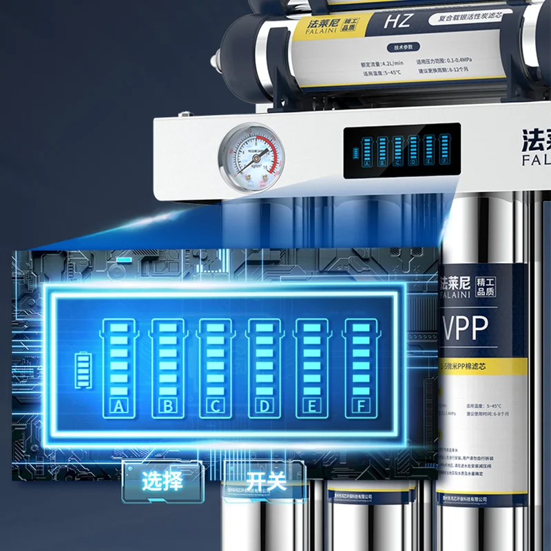 Purificador de água de aço inoxidável doméstico direto para beber torneira da cozinha filtro purificador de água de ultrafiltração de sete estágios