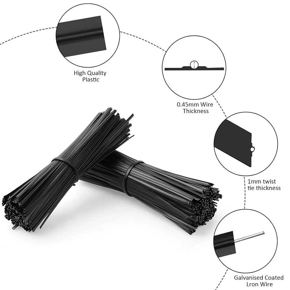 Metal Plastic Twist Ties Data Cable Organizers Reusable Cable Ties Fastening Cable Straps Heavy Duty Bread Ties Home Office