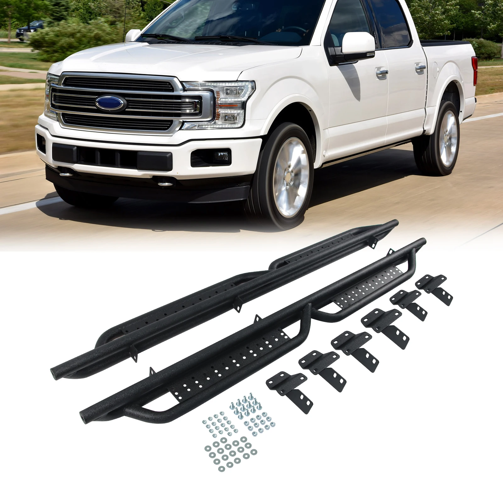 Running Boards for 2015-2023 F150 Super Crew Cab 2017-2022 F250/F350 Super Duty