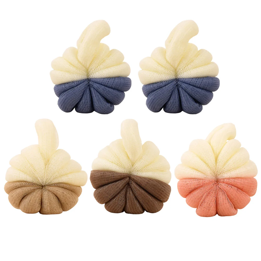 

5 PCS Two-color Shower Ball Foaming Tools Soap Sponges for Body Towels Bath Supplies Scrubbing Balls Mesh