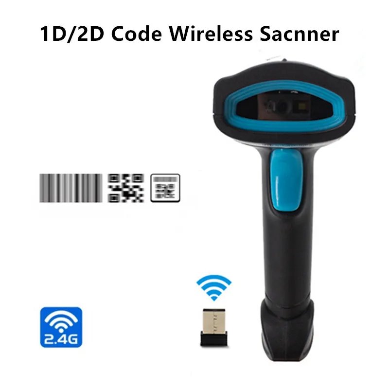 

Portable 1D / 2D Code Wired Scanning Gun Express Waybill Retail Commodity Logistics Warehouse Barcode QR Code Wireless Scanner