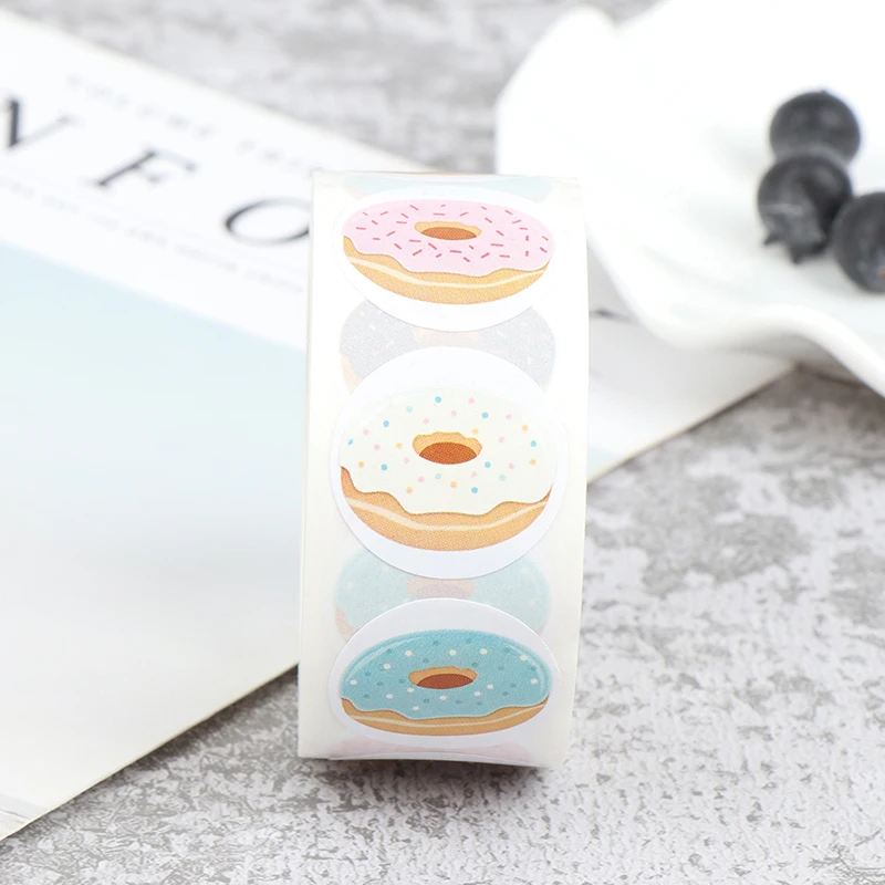 500pcs/roll Donuts Thank You Sticker For Seal Labels Gift Packaging Stationery