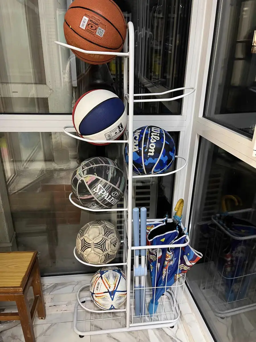 Home Indoor Children\'s Basketball Football Volleyball Badminton Racket Storage Rack Ball Rack Simple Storage Rack बॉल रेक 골대