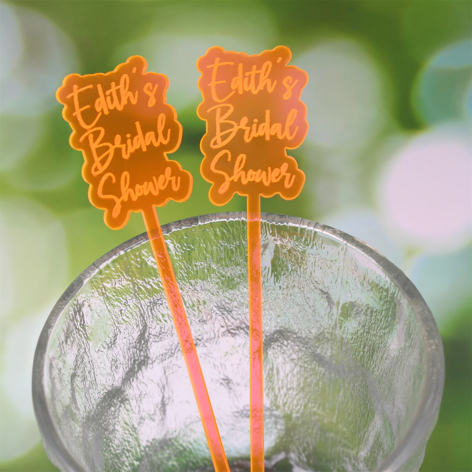 

Personalized Drink Stirrers Colorful Acrylic Cocktail Stir Sticks, Custom Drink Charm, Drink Topper, Bespoke Swizzle Sticks