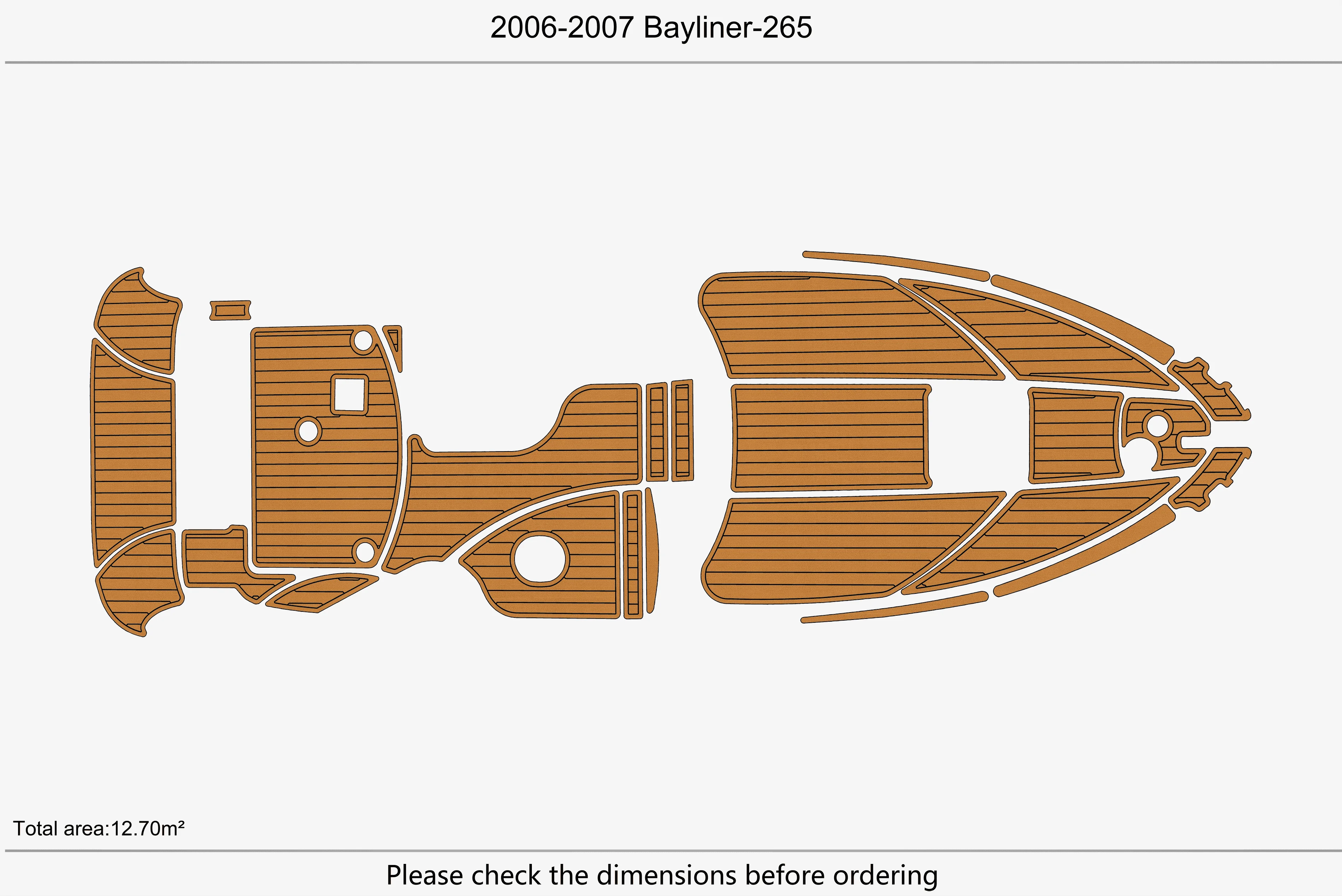 2006-2007 Bayliner 265 1/4 "6 مللي متر إيفا رغوة عدم الانزلاق بولي كلوريد الفينيل خشب الساج التزيين البحرية حصيرة أكوا جاتستيب السجاد أرضية بحرية #2