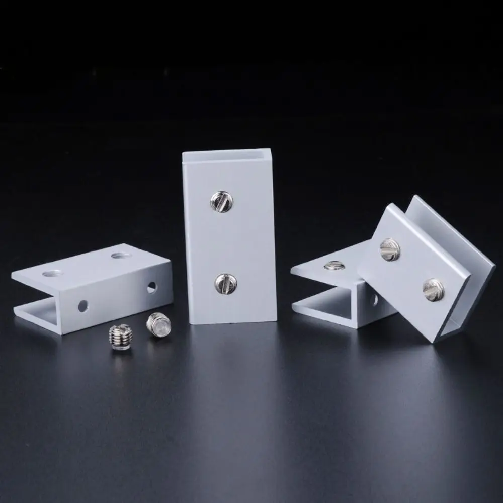 مشبك زجاجي من سبائك الألومنيوم مناسب لخزانة النبيذ الزجاجية الفضية مقاس 3-12 مم مقاومة للصدأ