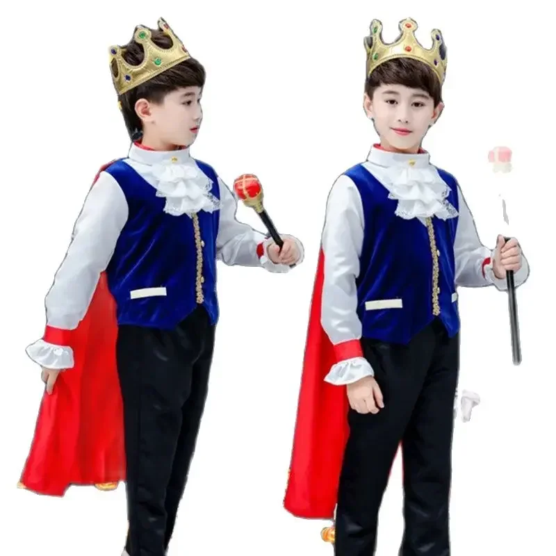 Bambini Halloween Fantasia Principe Re Costumi Cosplay Ragazzo Festa di Carnevale Fancy Dress Up Compleanno Regalo di Capodanno Bambini 2-12 T