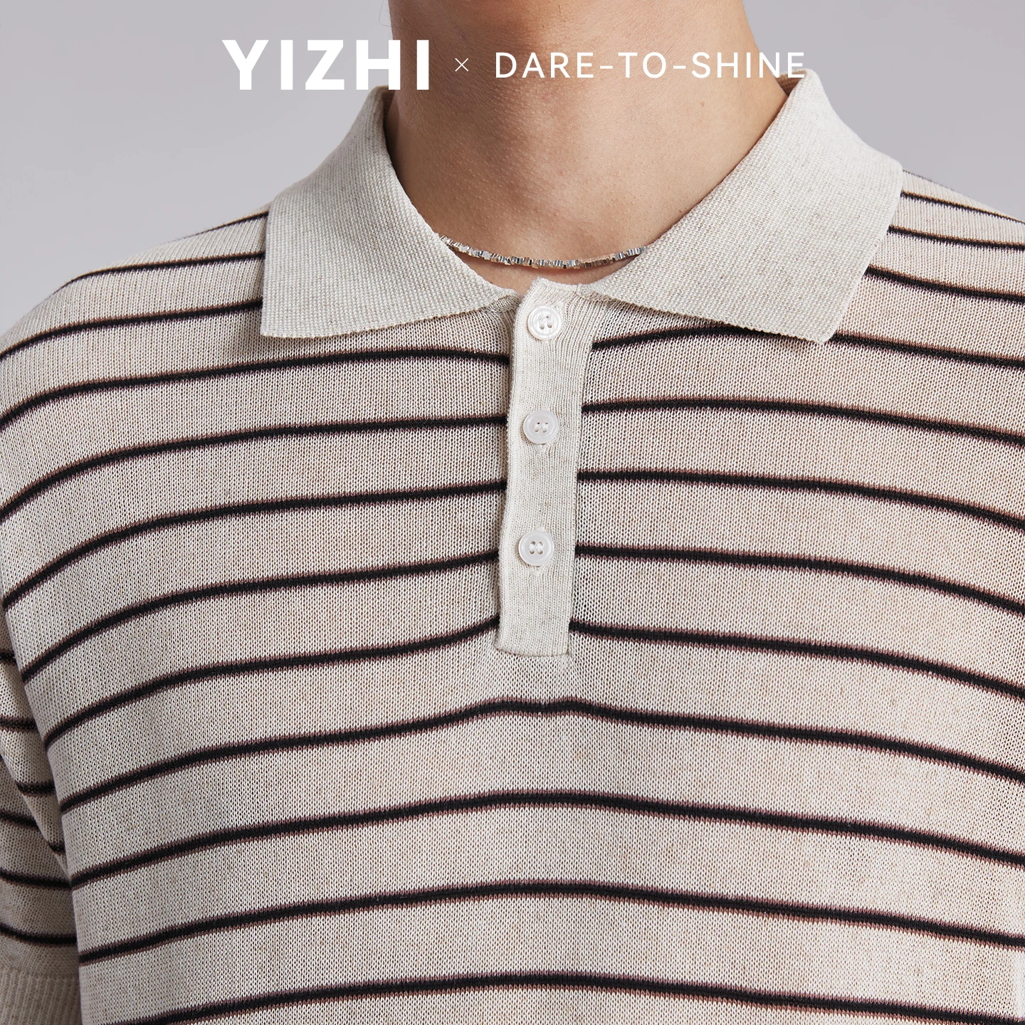 Men Old Money Style Linen Cotton Horizontal Stripe Knit Polo Shirts Summer Loose Breathable Casual Commute Short Sleeve Tees