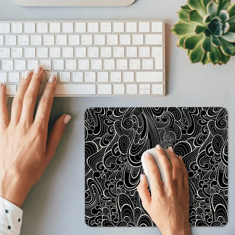 45x40 Mouse pad Line Art Gaming mats gamer PC Computer Keyboard Wave Desk mat office interior accessories Rubber Anti-slip rug