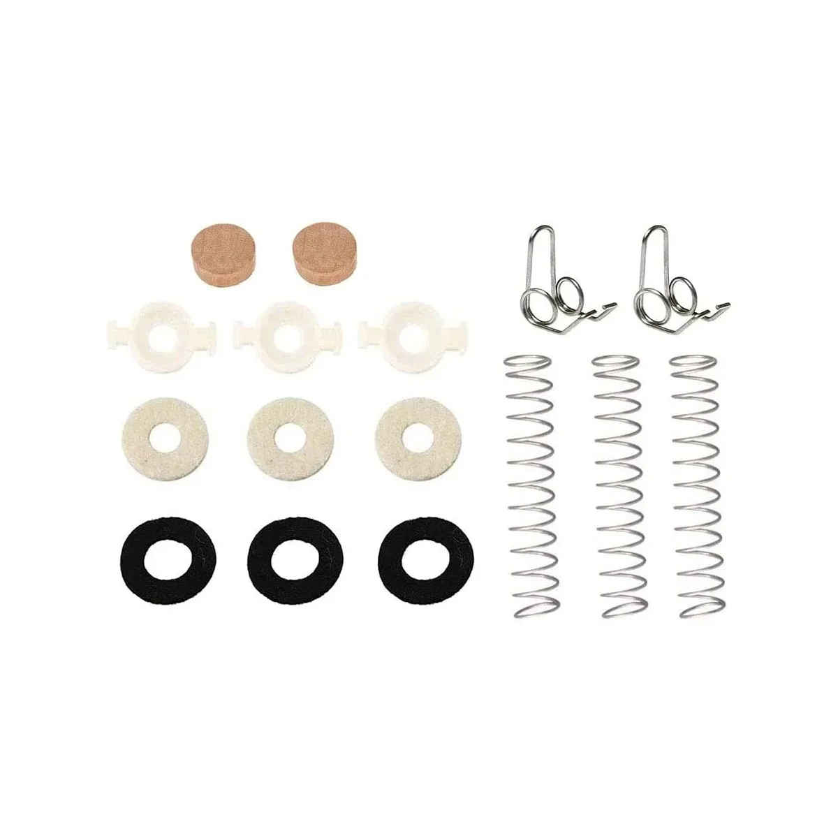 16pcs Trumpet Valve Spring Felt Washers Cork Pad Set Trumpet Valve Replacement Parts Trumpet Piston Repair Kit