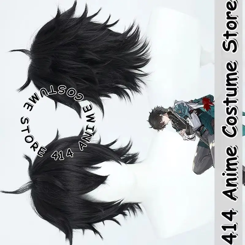 

Game & Anime Dan Heng Cosplay Wig Honkai: Star Rail Black Layered Flipped-up Heat-Resistant Fiber Synthetic Hair
