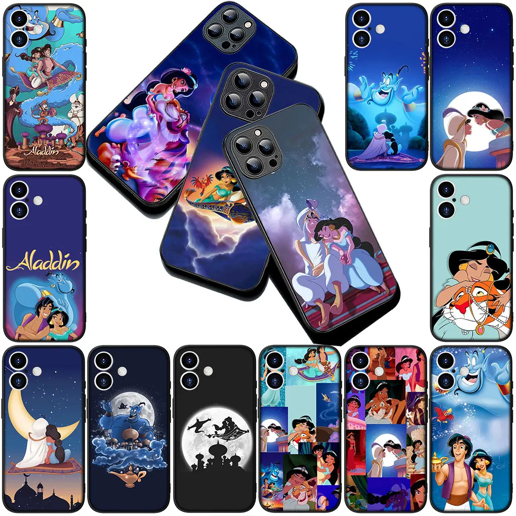 Phone Cover Jasmine Aladdin Princess Case for Apple iPhone 16 14 15 Plus 11 Pro Max 16E ProMax + 16Plus 15+ 14+ Casing