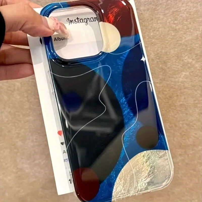 Künstlerische geometrische Muster Handyhülle für Samsung Galaxy S25 S24 S23 S22 S21 FE Ultra Plus 4G 5G Federstruktur Rückseite