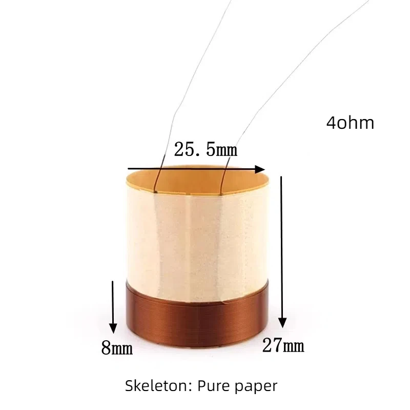 

GHXAMP 25.5мм чистая бумажная звуковая катушка 4 Ом, высота 27мм, запчасти для ремонта НЧ-динамиков, аудиоаксессуары, 2 шт.