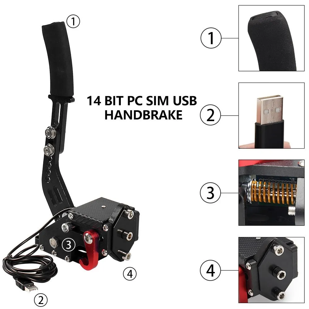 Brake System Handbrake For Rally For Logitech G29/G27/G25 PC 14bit Hall Sensor USB SIM Racing For Racing Games T300 T500 HB-1009