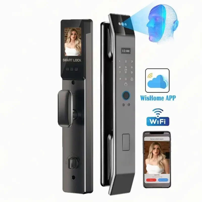 3D Facial Recognition Smart Digital Lock Wifi App Control Waterproof Fingerprint Password Electronic Door Lock for Home