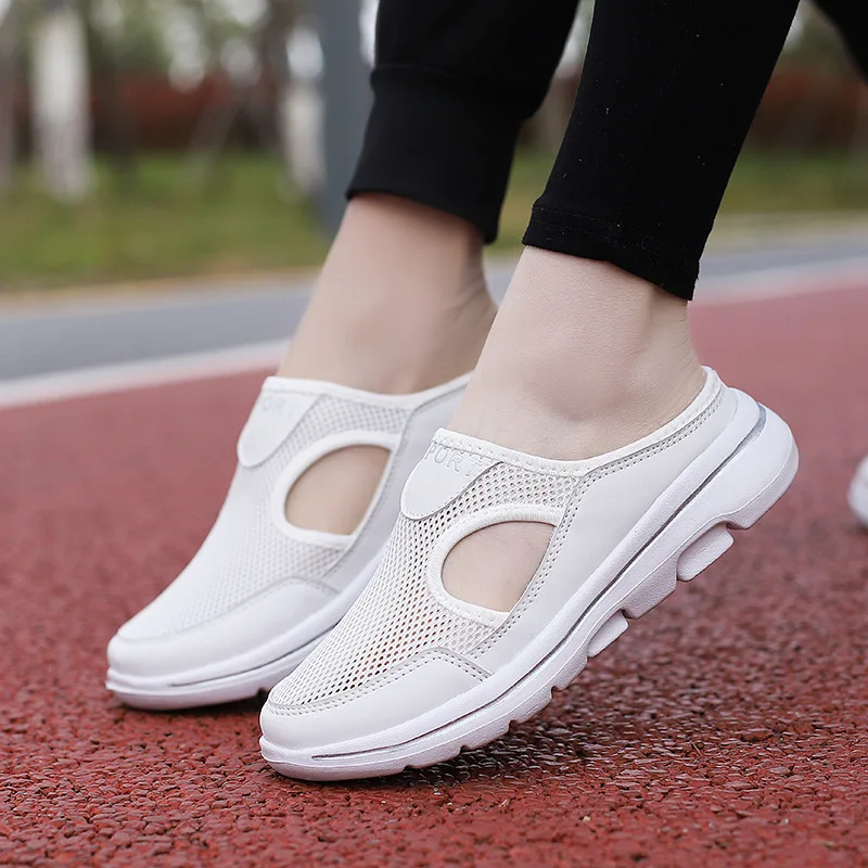 Men's Slippers Breathable Half Slippers Soft Men Sneakers Couple Flat Mules Shoes Home Slippers Lightweigh Slip on Casual Shoes