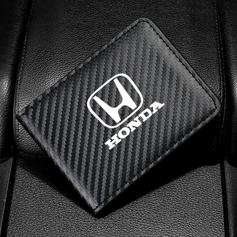 Leather Car Driver License Holder Bag for Honda Odyssey Crosstour Accord Fit Jade Vision CRV Vezel Civic City HRV Jazz Insight