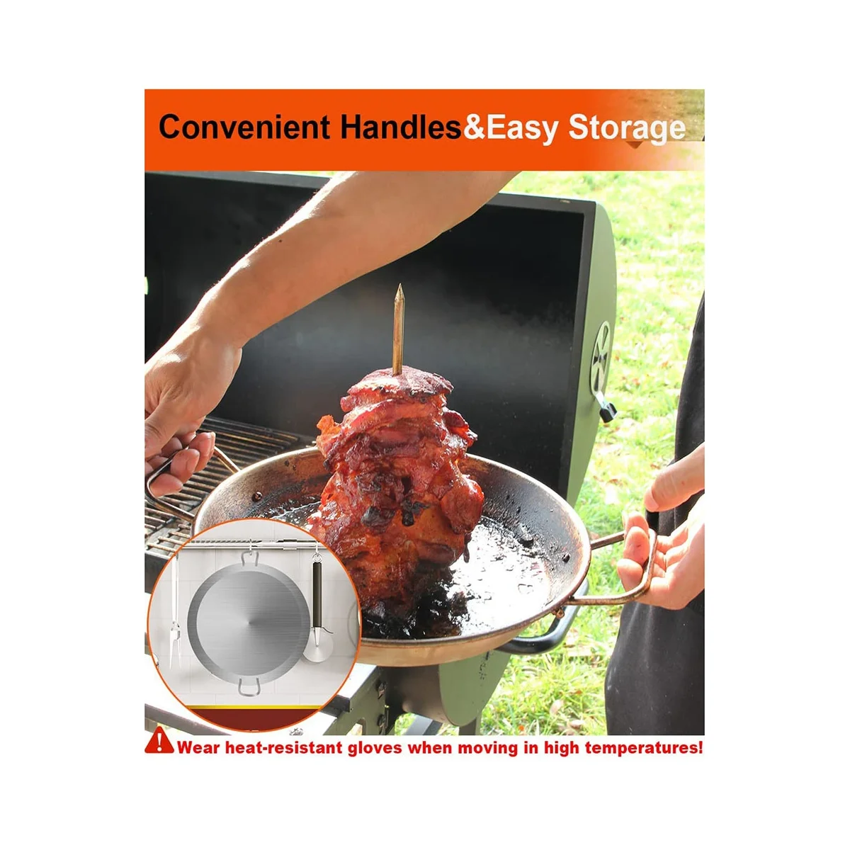 Brocheta Vertical para Grill-Al Pastor Brocheta Soporte Vertical Brasileño para Tacos Al Pastor, Shawarma, Kebabs,