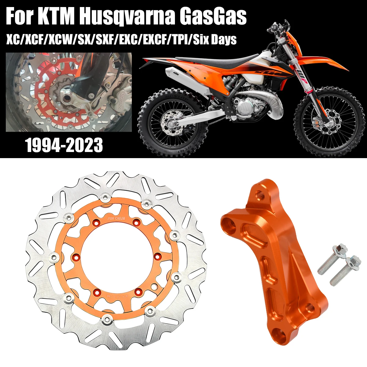 Adaptador de freno de disco de aleación de aluminio, soporte de montaje de poste de pinza, adaptador de pinza de freno para motocicleta 320 para KTM XCF XCW Husqvarna