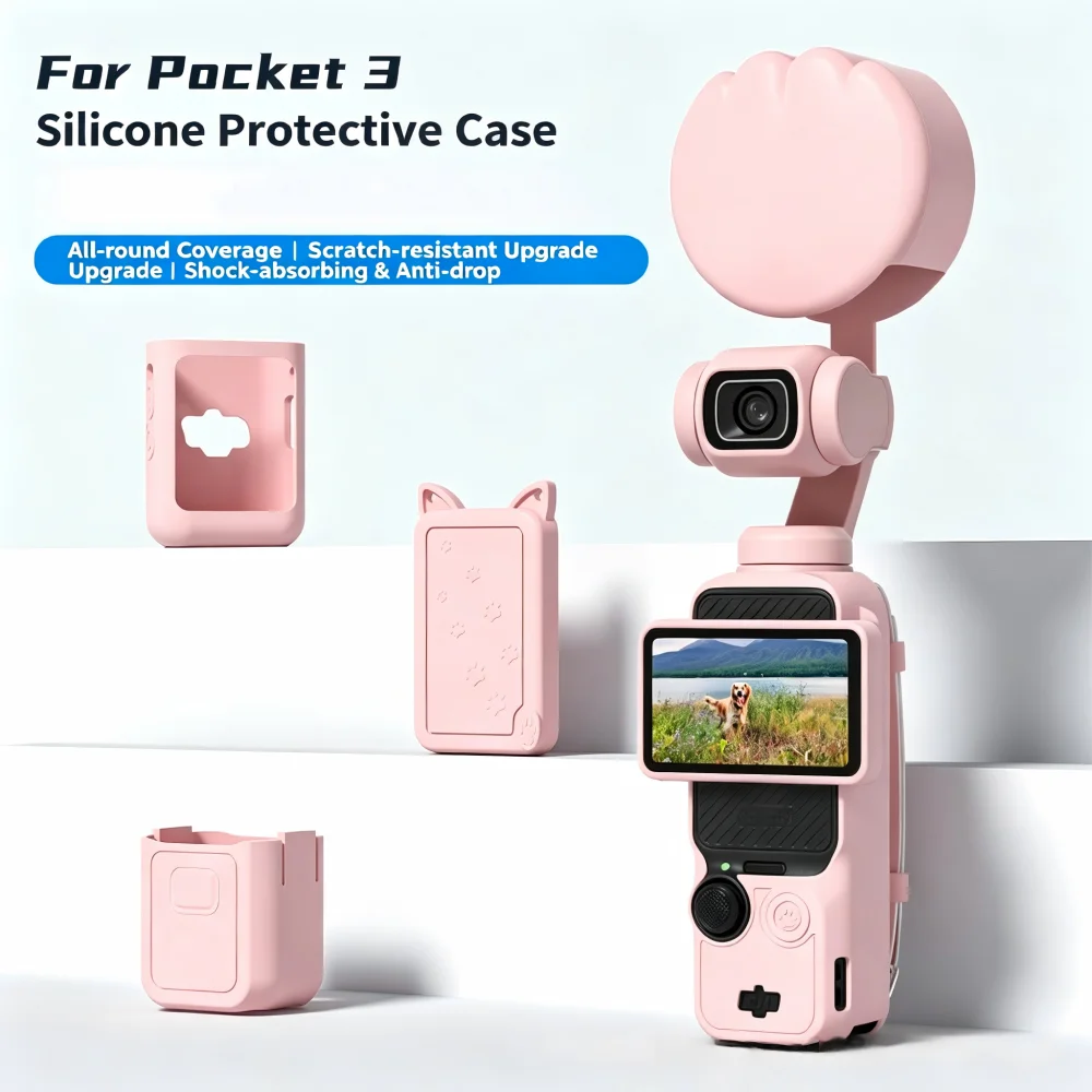 

Soft Case For DJI Osmo Pocket 3 Silicone Anti-Scratch Handle Gimbal Camera protective case pocket3 accessories