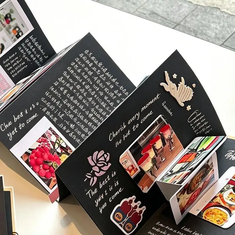 18 Page Accordion Photo Album Foldable Kraft Paper DIY Memory Book for Student Campus Memory Couple Souvenir Gifts