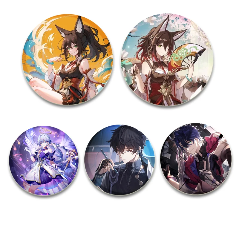 Hot Anime Honkai：Star Rail Button Pin Cartoon Character Stelle Caelus Cute Brooch Badge Bag Decor Fans Collect Friends Gift 58mm