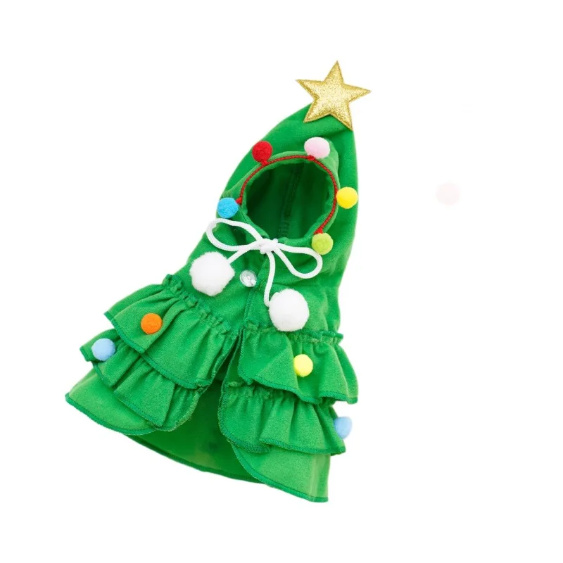 Autumn and Winter Christmas Pet Clothes Two Color Cloak Pet Cloak Shawl Dog Transfiguration Pet Santa Gifts