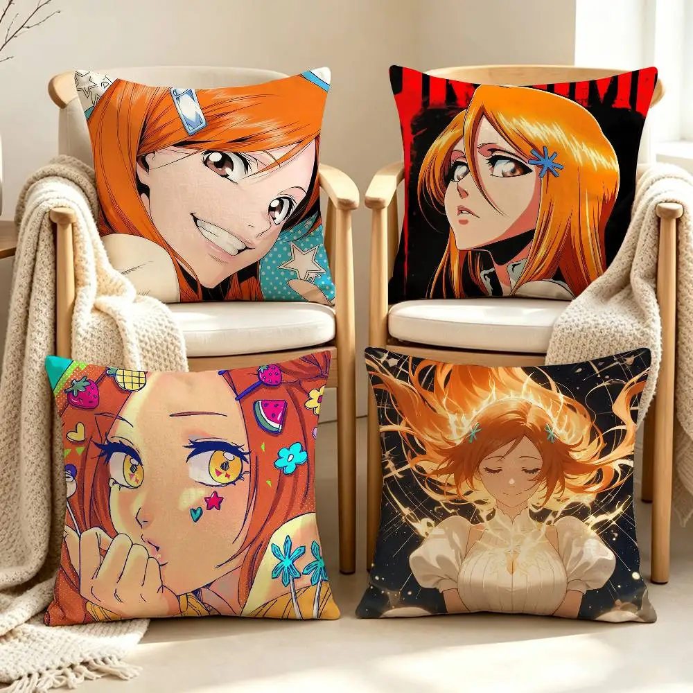 Cute BLEACH O-Orihime I-Inoue Anime Custom Double Sided Print Square Pillow Cushion Cover