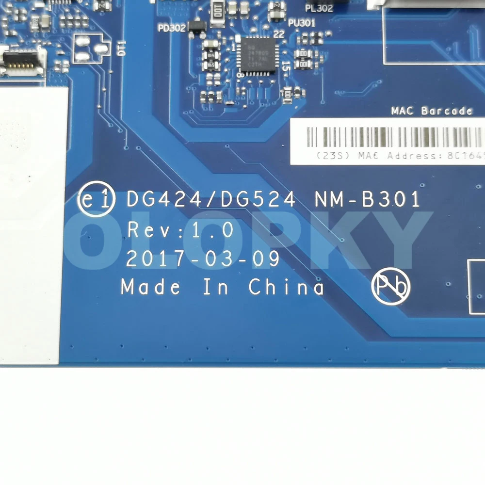 

Laptop motherboard For Lenovo 320-15IAP Mainboard DG424 DG524 NM-B301 with N3450 N4200 CPU DDR3L 100% Tested