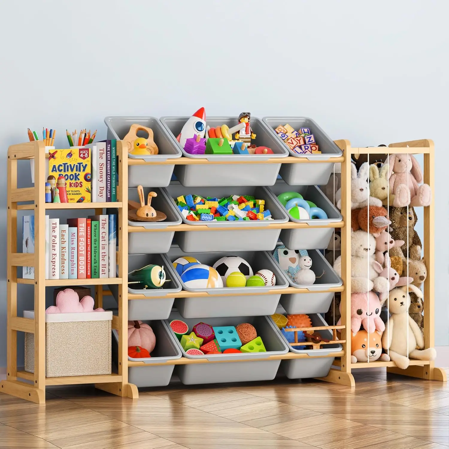

Toy Storage Organizer Bookshelf Stuffed Animal Storage Kids Playroom Organization Shelves Toy Bins Toddler Toy Box Lego Nursery
