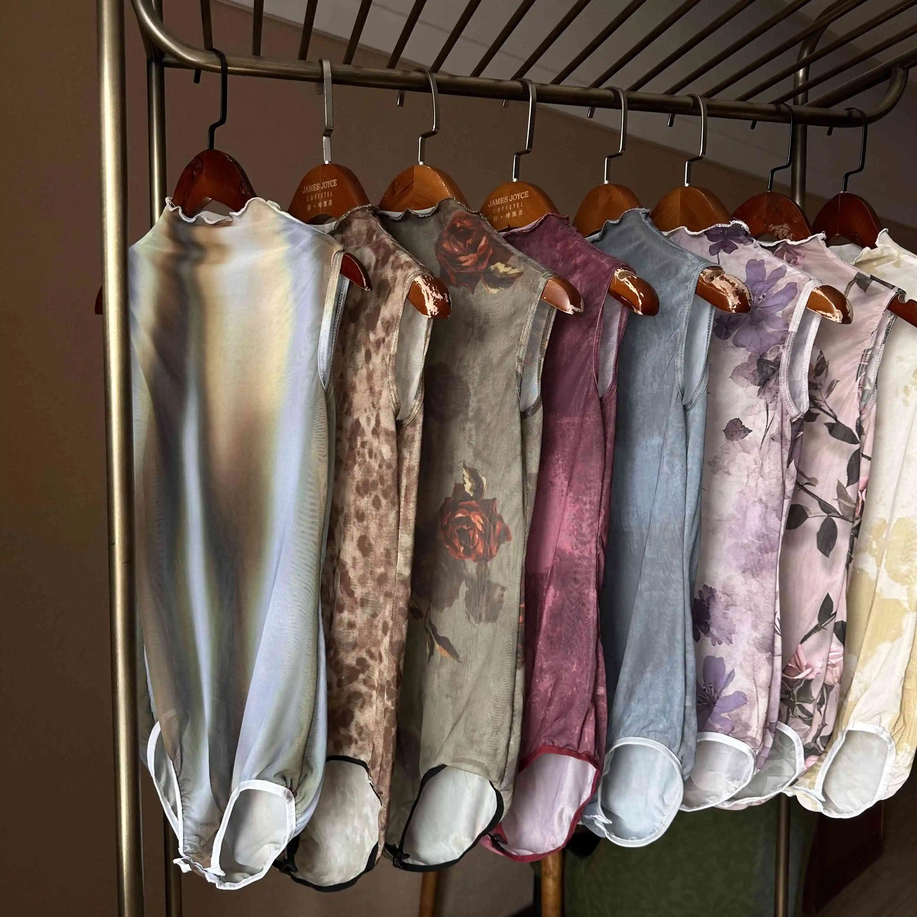 Sexy imprimé maille sans manches Latin haut de danse femmes Club Rumba Salsa danse vêtements adulte pratique Performance vêtements DNV23539