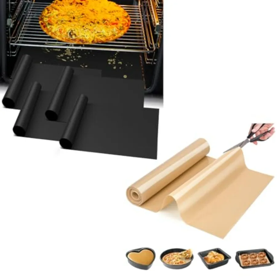 

Oven Liners for Bottom of Oven + Silicone Baking Mat Roll
