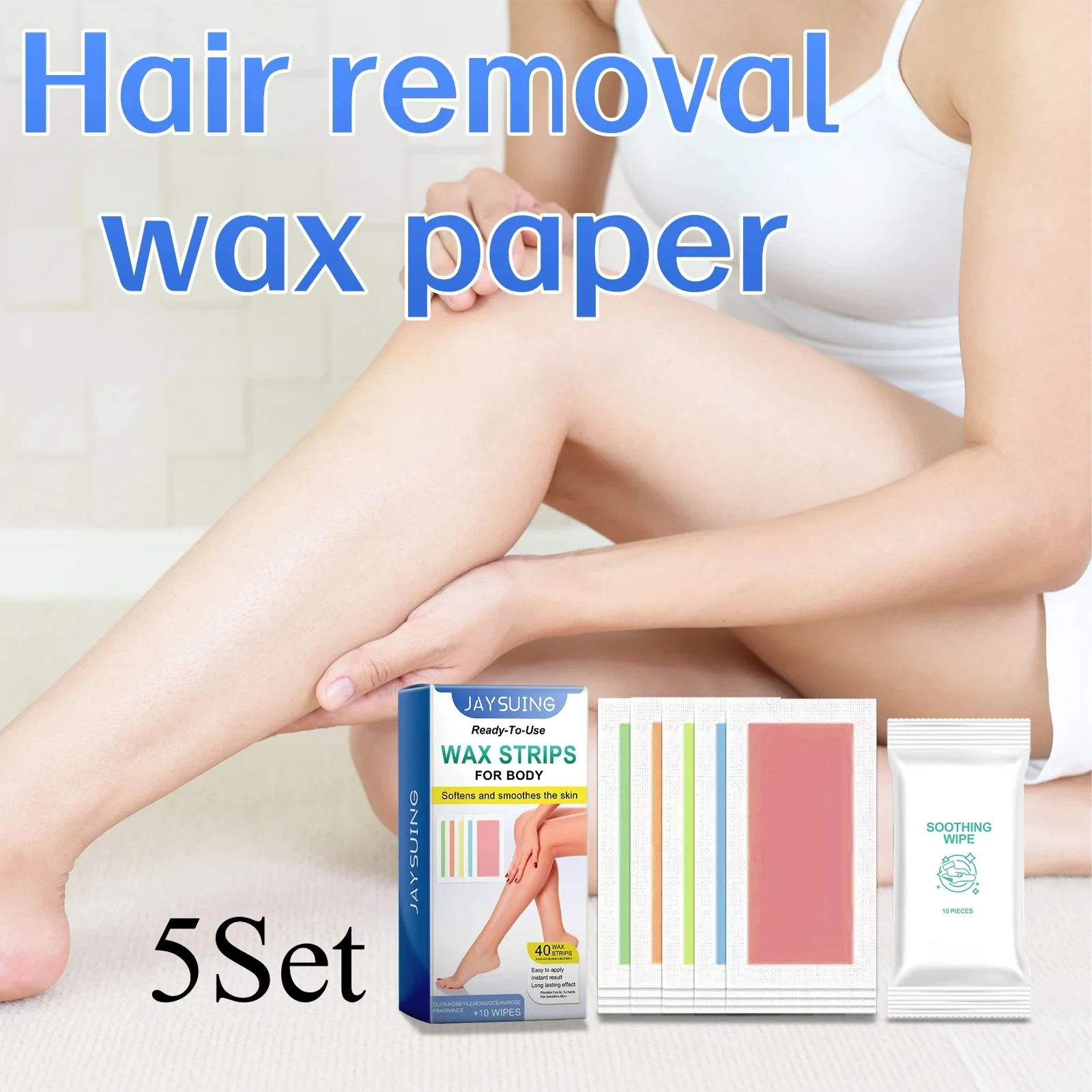 Depilazione Carta cerata Patch per depilazione rapida Rimozione delicata non irritante dei peli delle braccia Ascelle Gambe Set per la cura del corpo