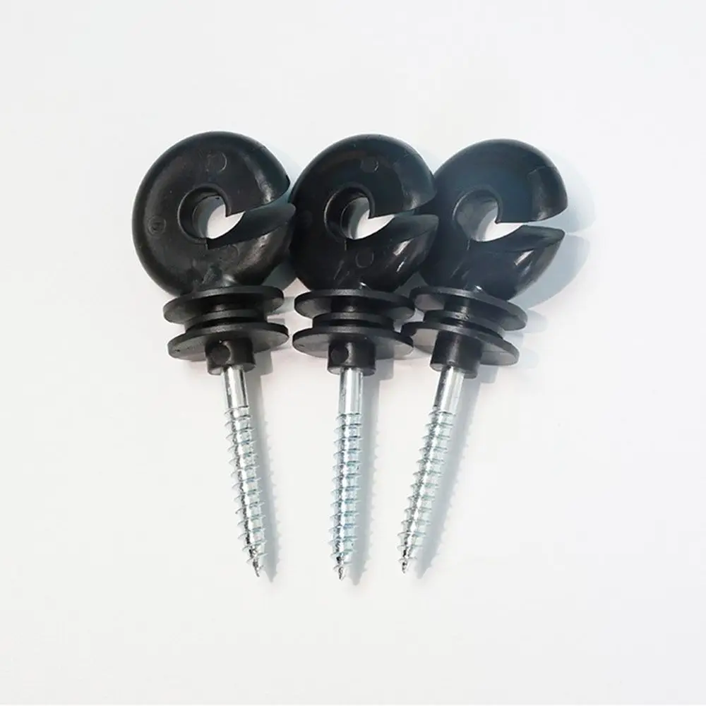 

100Pcs Screw-In Wood Post Screw Angled Slot Great Insulation Fence Ring Insulator Fence Tool Rainproof