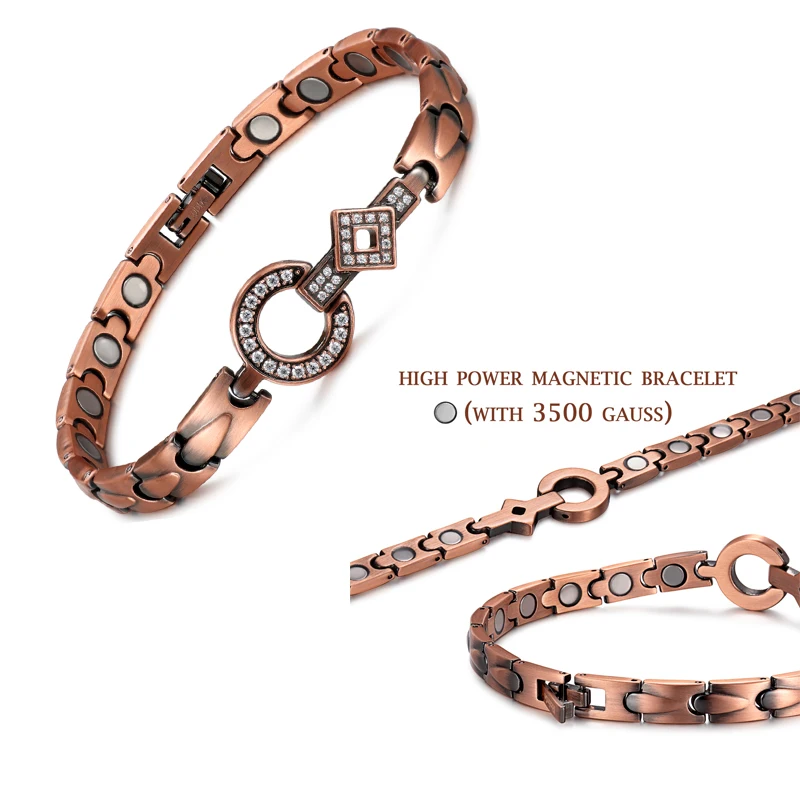 WelMag Fashion Copper Magnetic Bracelet For Women Energy Relief Rheumatic Pain Bangles Health Jewelry 2023 Girls Gifts