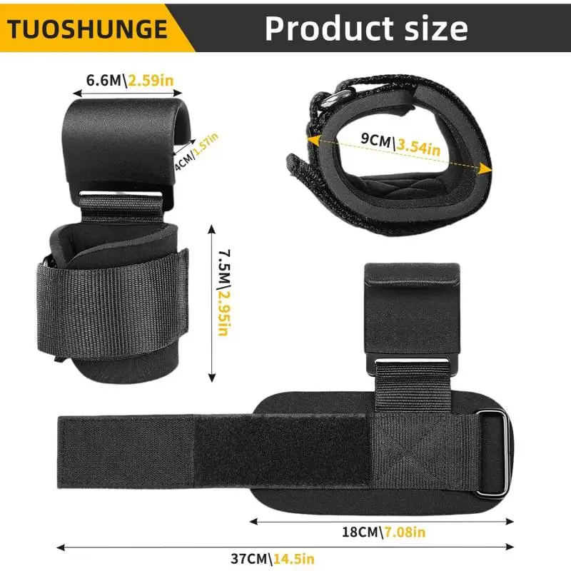 1 Unidad de Gancho de Muñeca Antideslizante para Fitness, Levantamiento de Pesas, Dominadas, Barra Horizontal, Entrenamiento de Fuerza sin Estrangulamiento