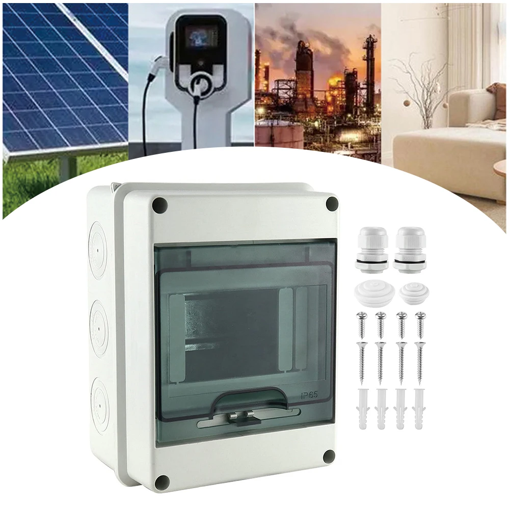 صندوق توزيع مقاوم للماء مدمج وسهل التركيب، صف واحد، 5 وحدات IP65، مثالي للمباني السكنية