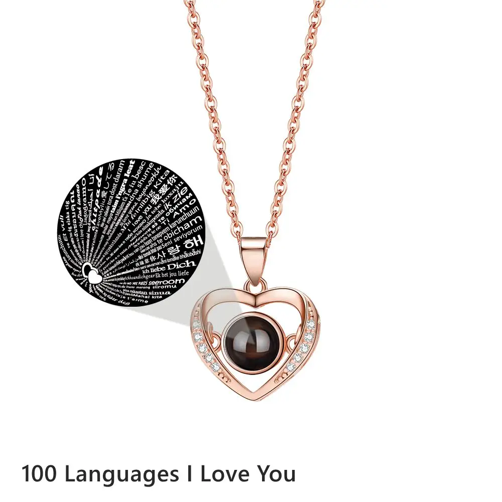 S925 Silver Custom Photo Necklace Photo Projection Necklace for Women Lover Gift Heart Pendant Jewelry 2023 Creative Accessories