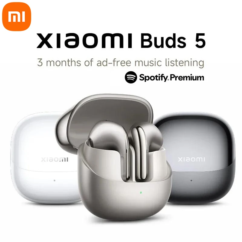 

Наушники Xiaomi Buds 5 TWS с активным шумоподавлением AI, HiFi, беспроводные Bluetooth, с функцией записи звука, без потерь качества, оригинальные