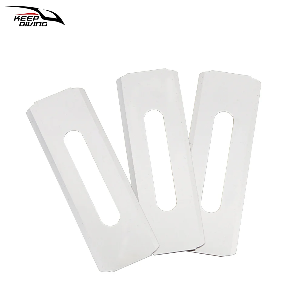3PCS/lot Replaced Blades for KEEP DIVING Cutting Special Knife Line Cutter Ceramic/Titanium Plated/Stainless Steel Blade Secant view 5