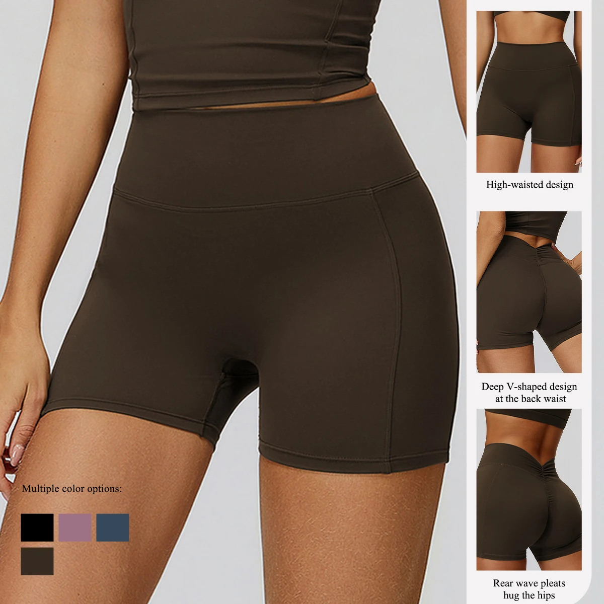 Hearuisavy السراويل الرياضية امرأة الصالة الرياضية عالية الخصر مطوي نحى ضيق اليوغا السراويل في الهواء الطلق الجري رفع اللياقة البدنية طماق الإناث