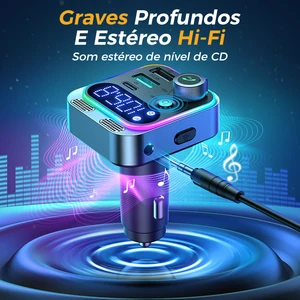 FM Bluetooth 5.3 Sender für Auto, stärkere Doppelmikrofone, Deep Bass Sound, 48W PD und QC3.0 Ladegerät, Adapter, 2022 12 Hauptverkaufsausgleichsbidswoman - №1