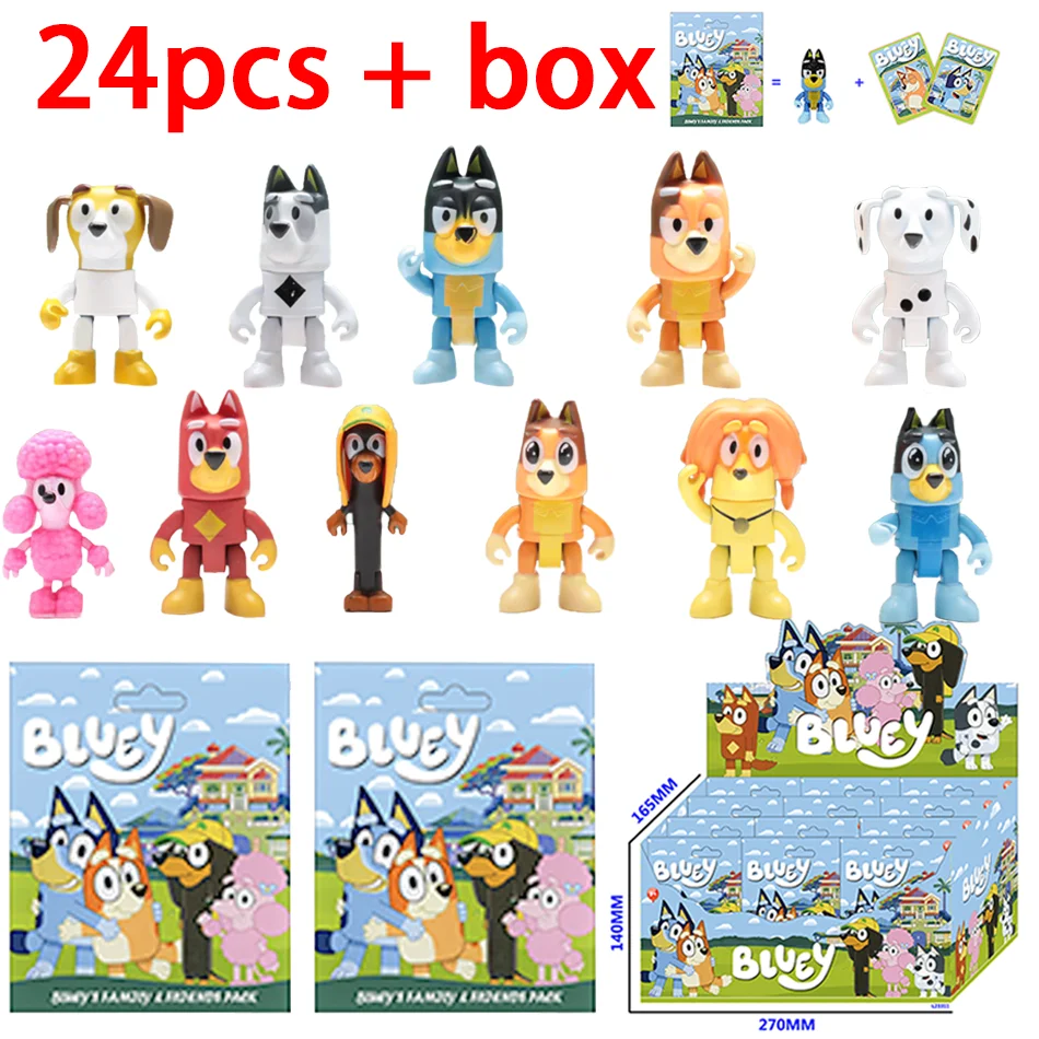 

Набор из 1-24 фигурок Bluey: милые собачки Бандит, Чили, Бинго, Плутон. Аниме-фигурки с подвижными суставами, модели, куклы, украшения, игрушки, подарки.